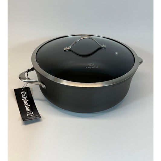 Calphalon 8.5 Qt Hard Anodized Dutch Oven Stock Pot 8788 1/2 with Glass Lid