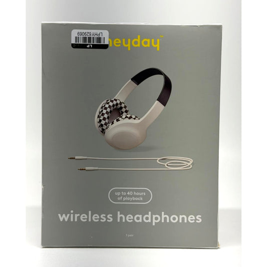 Heyday Wireless On-Ear Headphones with Microphone - Brown Checkered