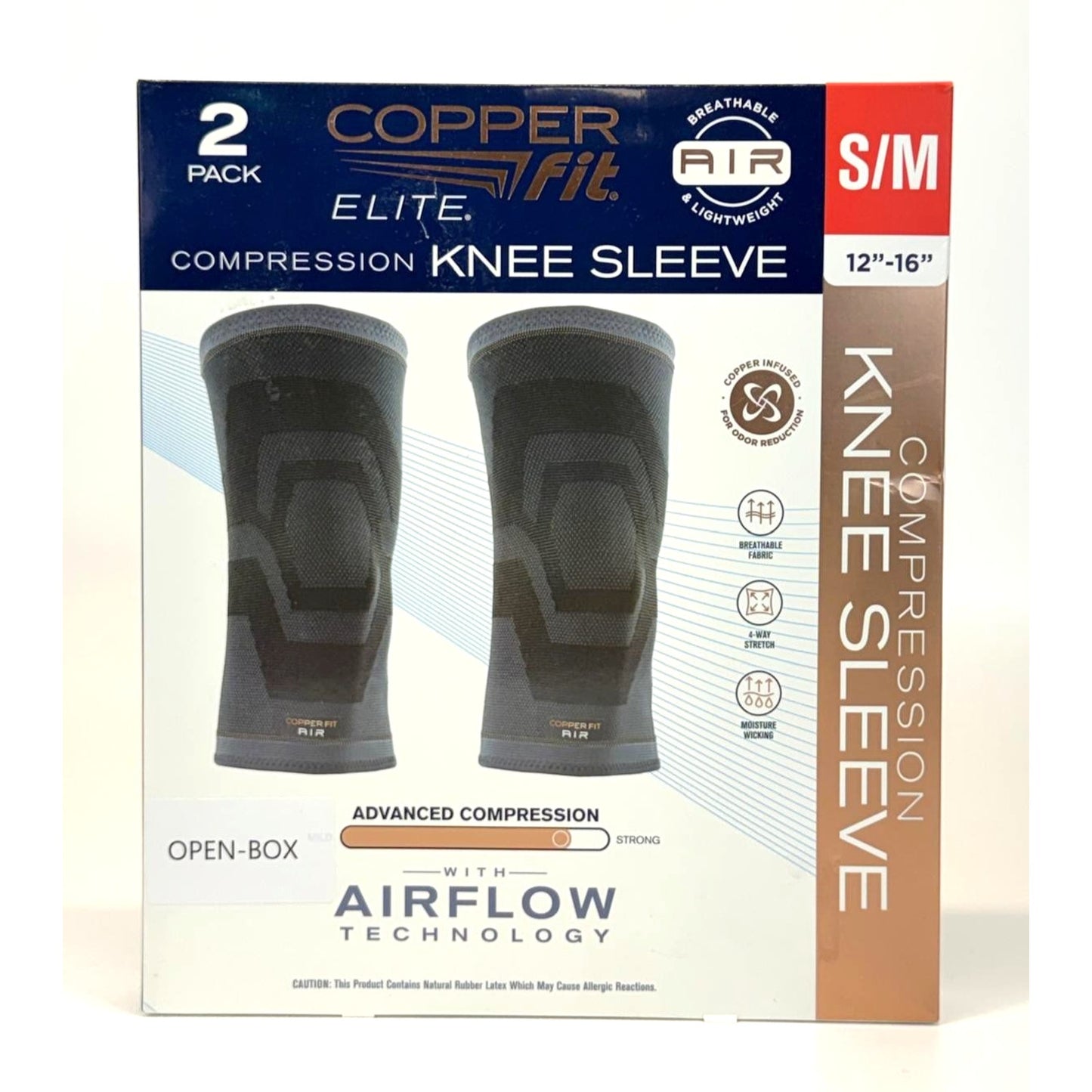 Copper Fit Elite Compression Knee Sleeve S/M Knee Support Brace