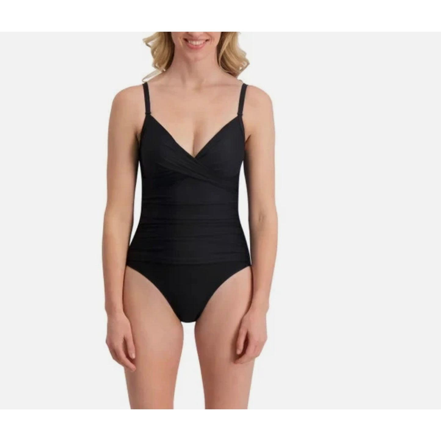 DKNY Sport Women's Swimsuit Fully lined Removeable cups Black Color Size XL