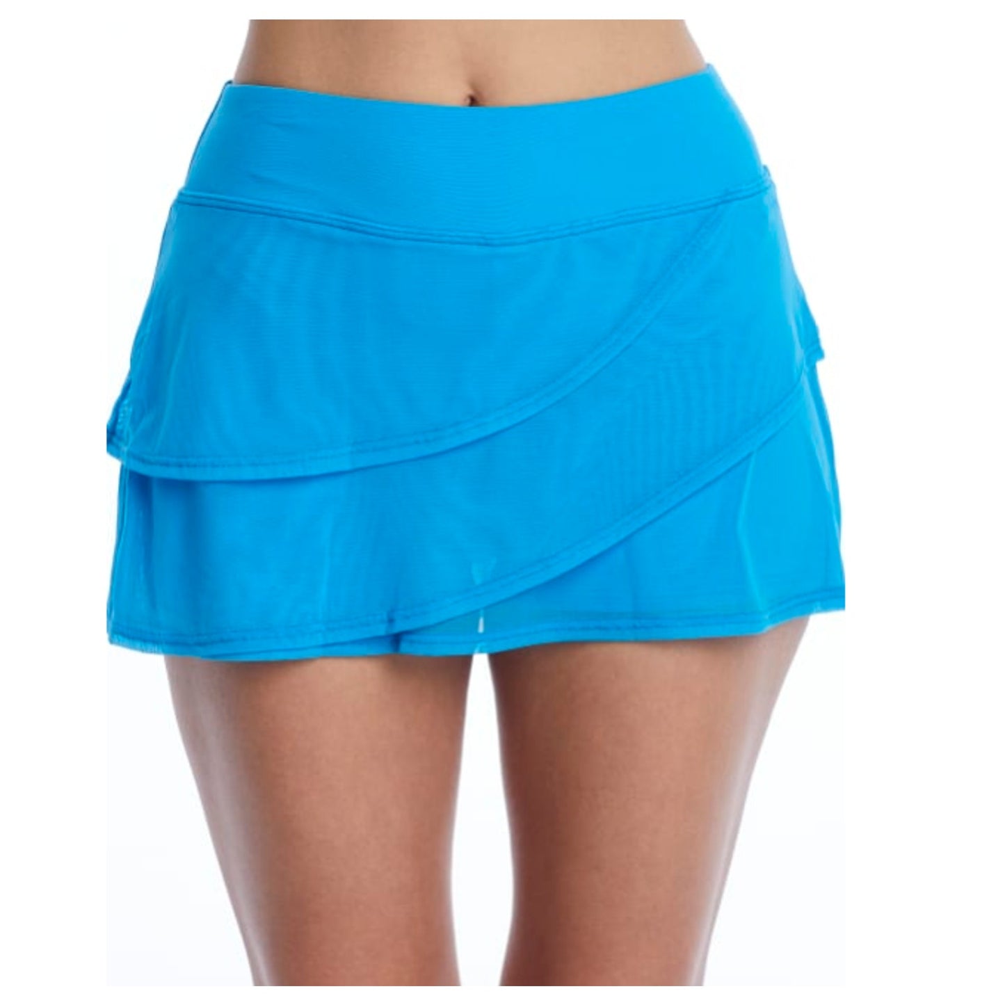 Coco Reef Women's Classic Solids Skirted Short Swim Bottom in True Blue | Plus S