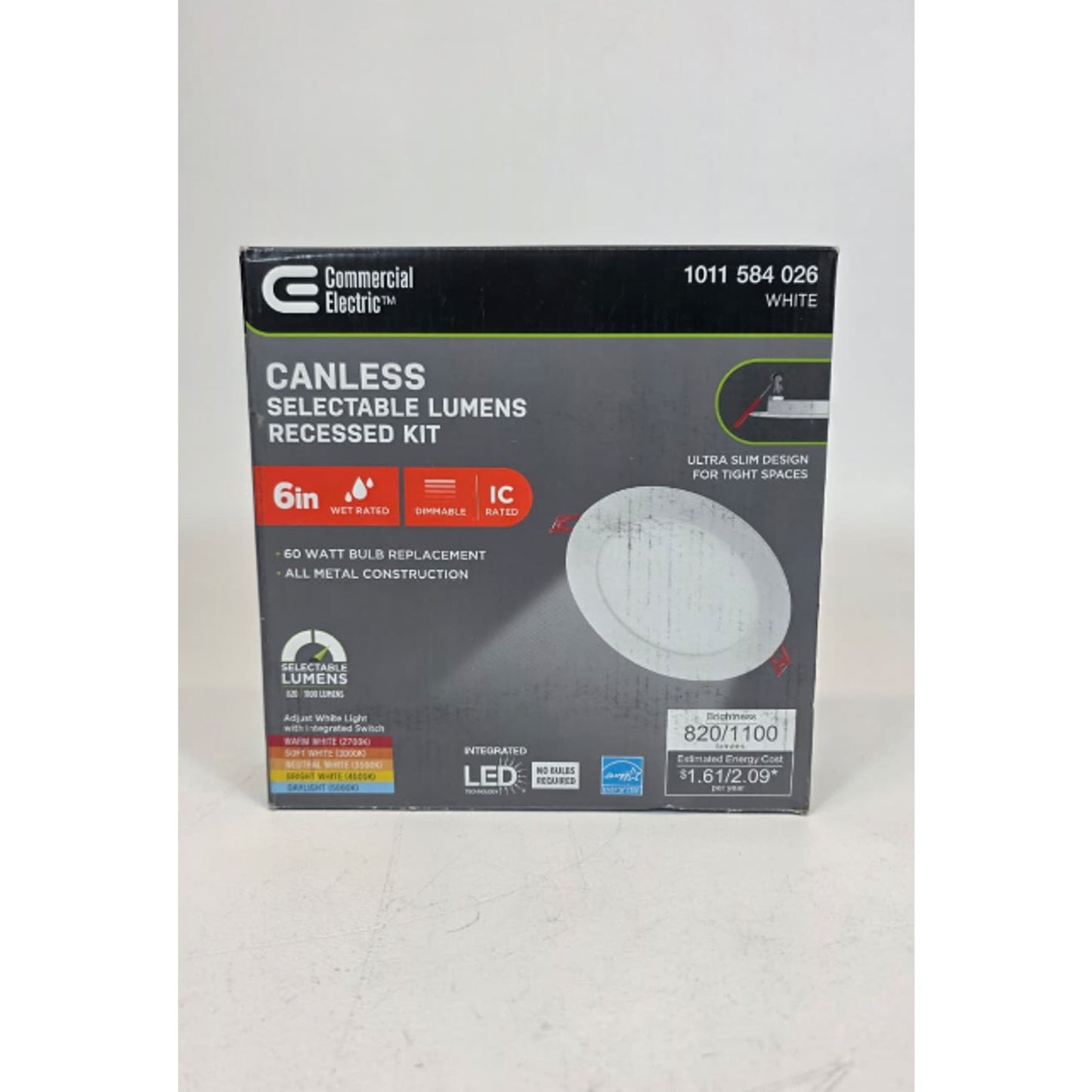 Commercial Electric Premium Series 6in LED Ultraslim Canless Recessed Light