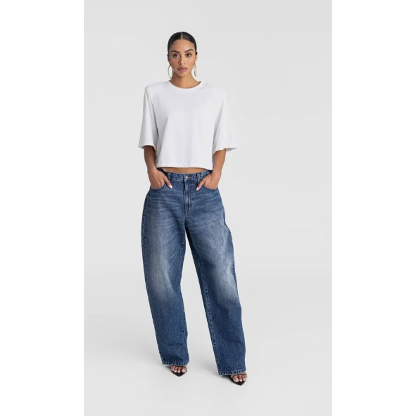 KBB by KAHLANA Women's Mid-Rise Wide Leg 'the Kahlana Jean' - Dark Wash 16