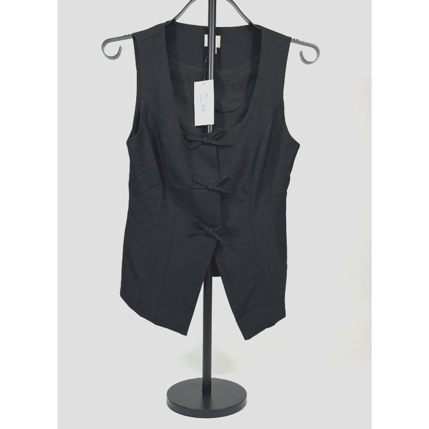 Women's Square Neck Sleeveless Front Bow Tie Closure Vest Top - A New Day™ XS
