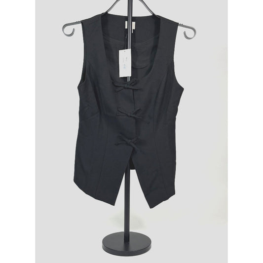 Women's Square Neck Sleeveless Front Bow Tie Closure Vest Top - A New Day™ XS