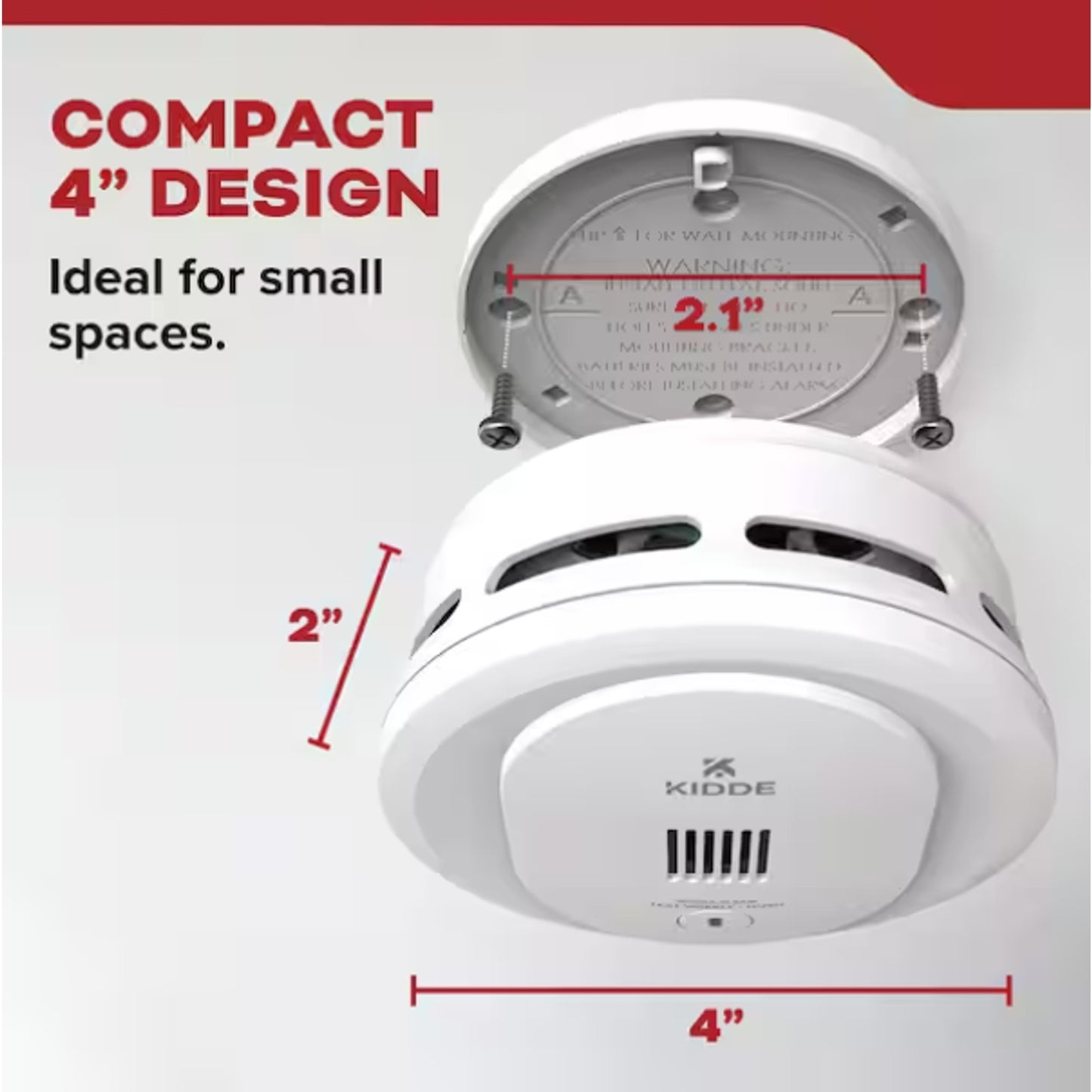 Kidde Compact 4 in. Battery Powered Smoke Detector with Photoelectric Sensor