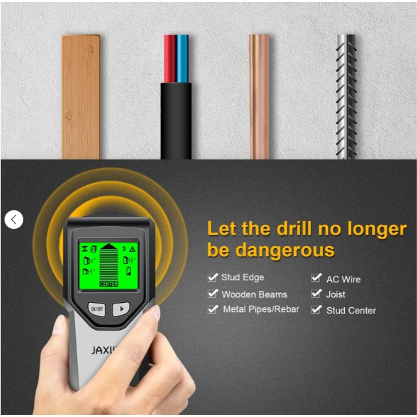 JAXWQ Stud Finder Wall Scanner - 5 in 1 Stud Finder Tool