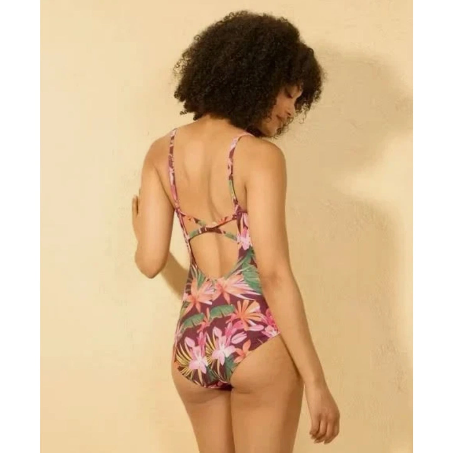 Women's High Leg Full Coverage Swimsuit - Shade & Shore Purple Floral M 8-10