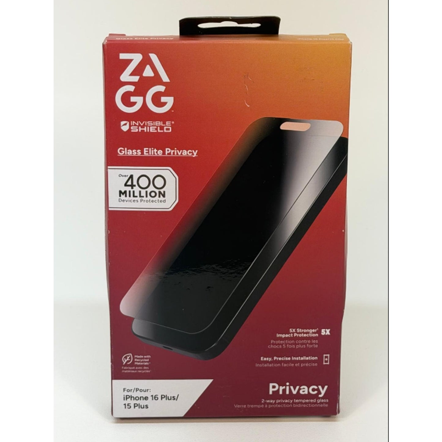 Zagg Glass Elite Tempered Glass Screen Protection for iPhone 16 Plus & 15 Plus