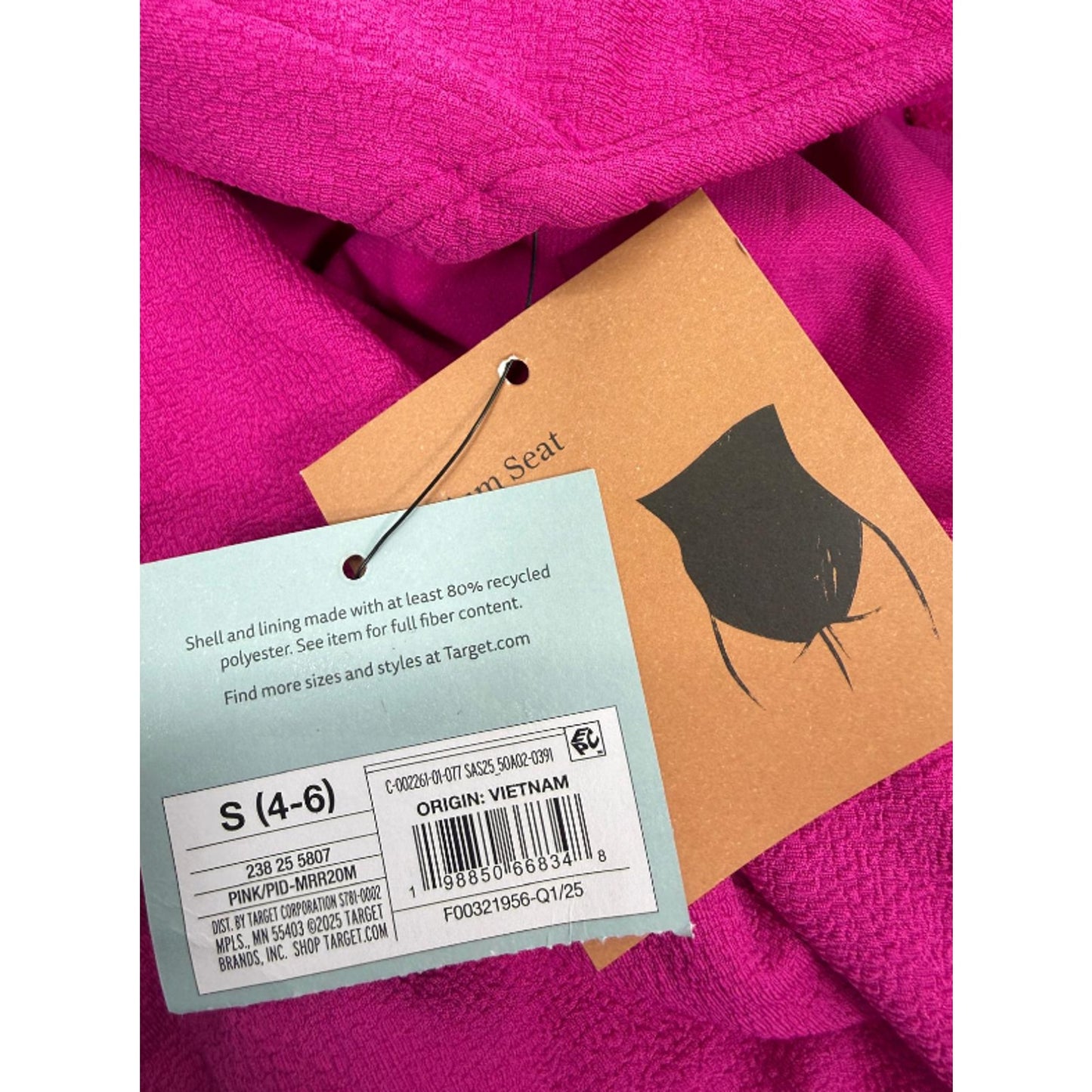 Women's Micro Crinkle V Neck Swimsuit - Shade & Shore Dark Pink Small 4-6