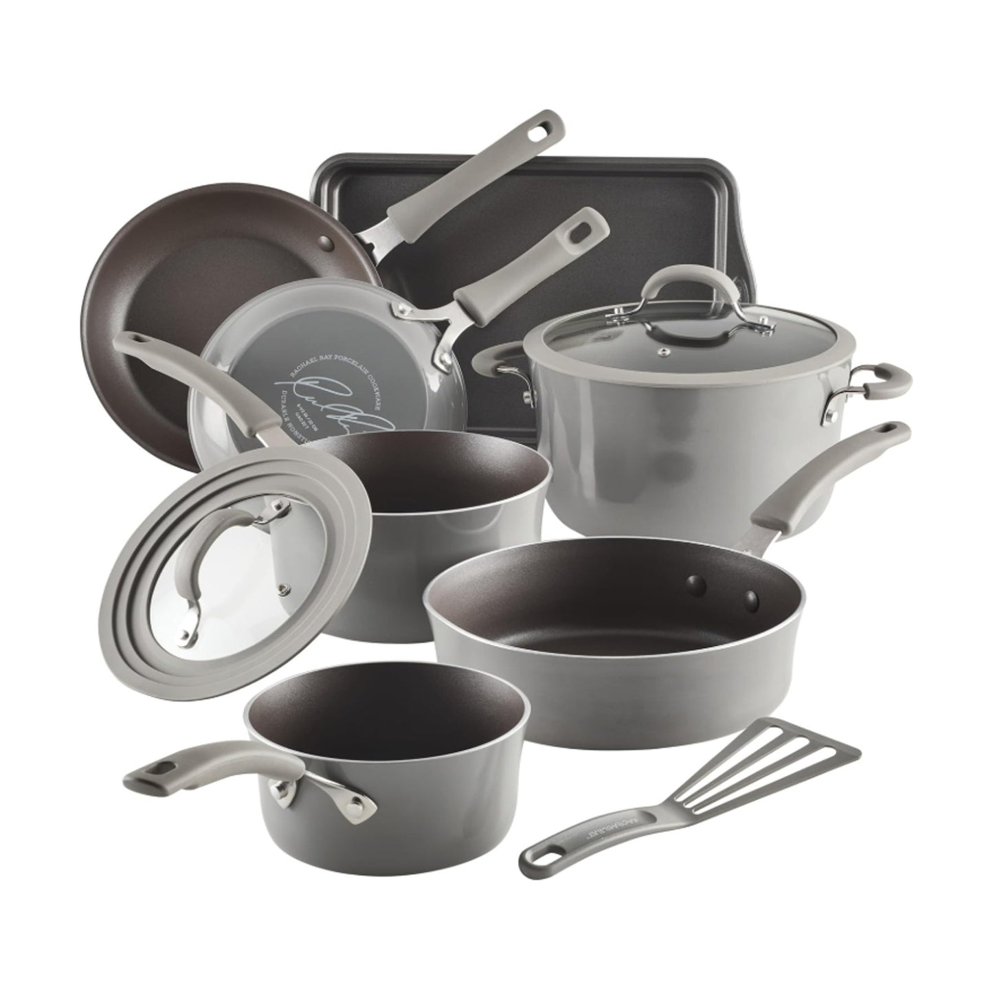 Rachael Ray 14742 Rachael Ray Cucina Nonstick Cookware Pots and Pans Set 10 Piec