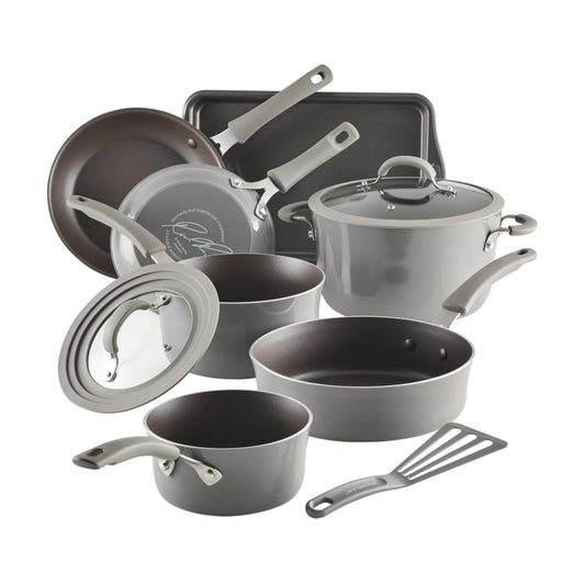 Rachael Ray 14742 Rachael Ray Cucina Nonstick Cookware Pots and Pans Set 10 Piec