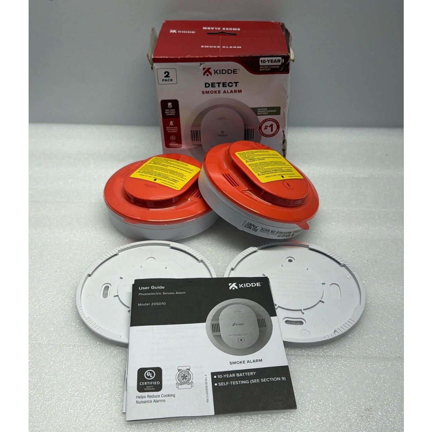Kidde 2 Pack Smoke Fire Alarms Model 20SD10 DETECT 10-Year Battery