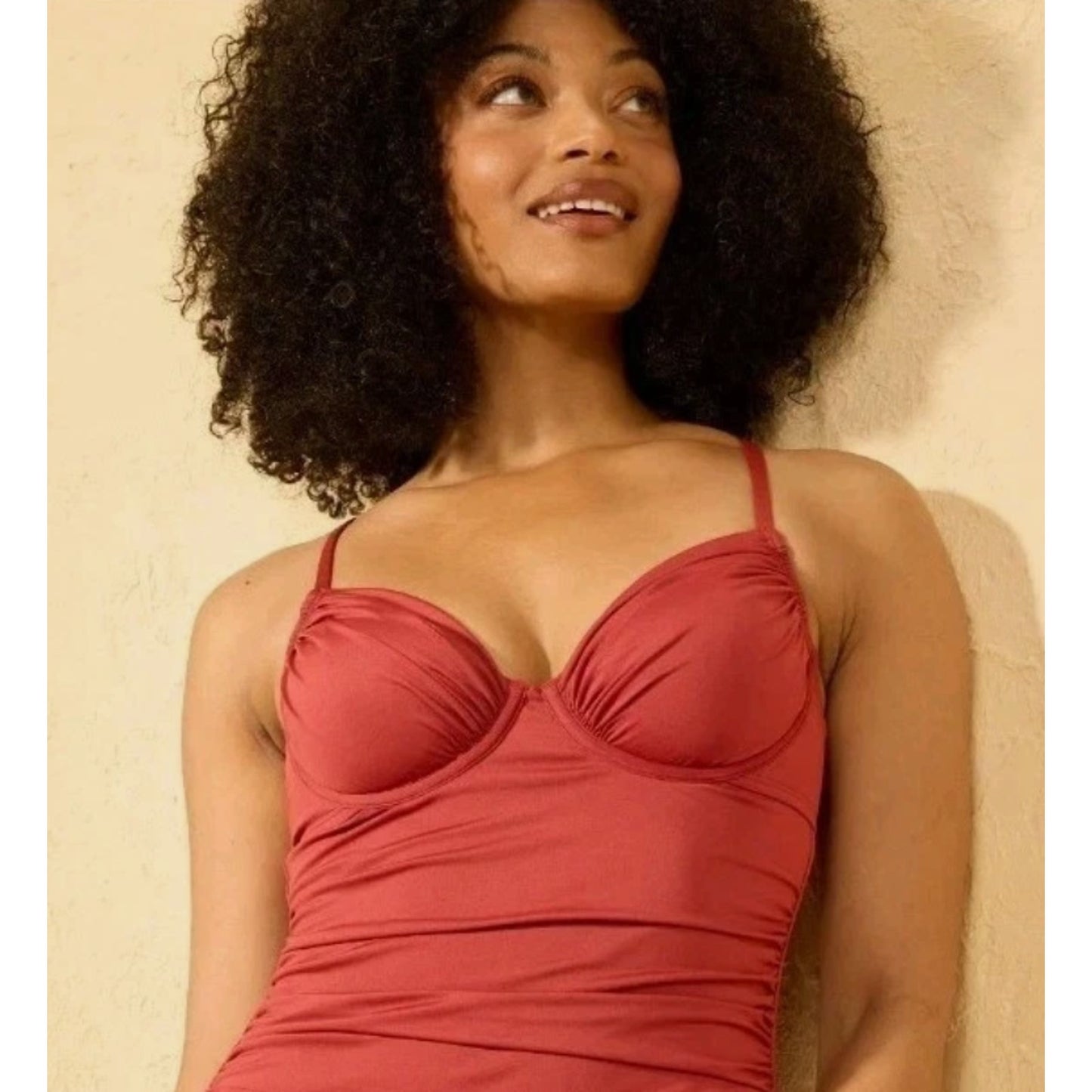 Women's Shirred Underwire One Piece Swimsuit - Shade & Shore Red Medium 8-10