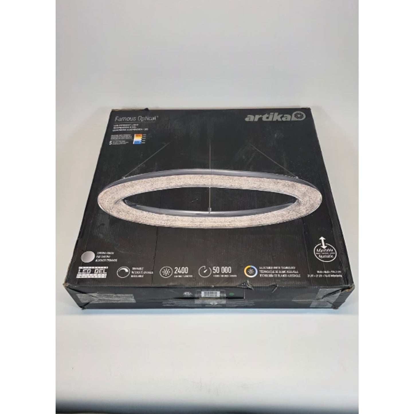 Artika Famous Optical 25-Watt 1 Light Chrome Modern 5 CCT Integrated LED Pendant