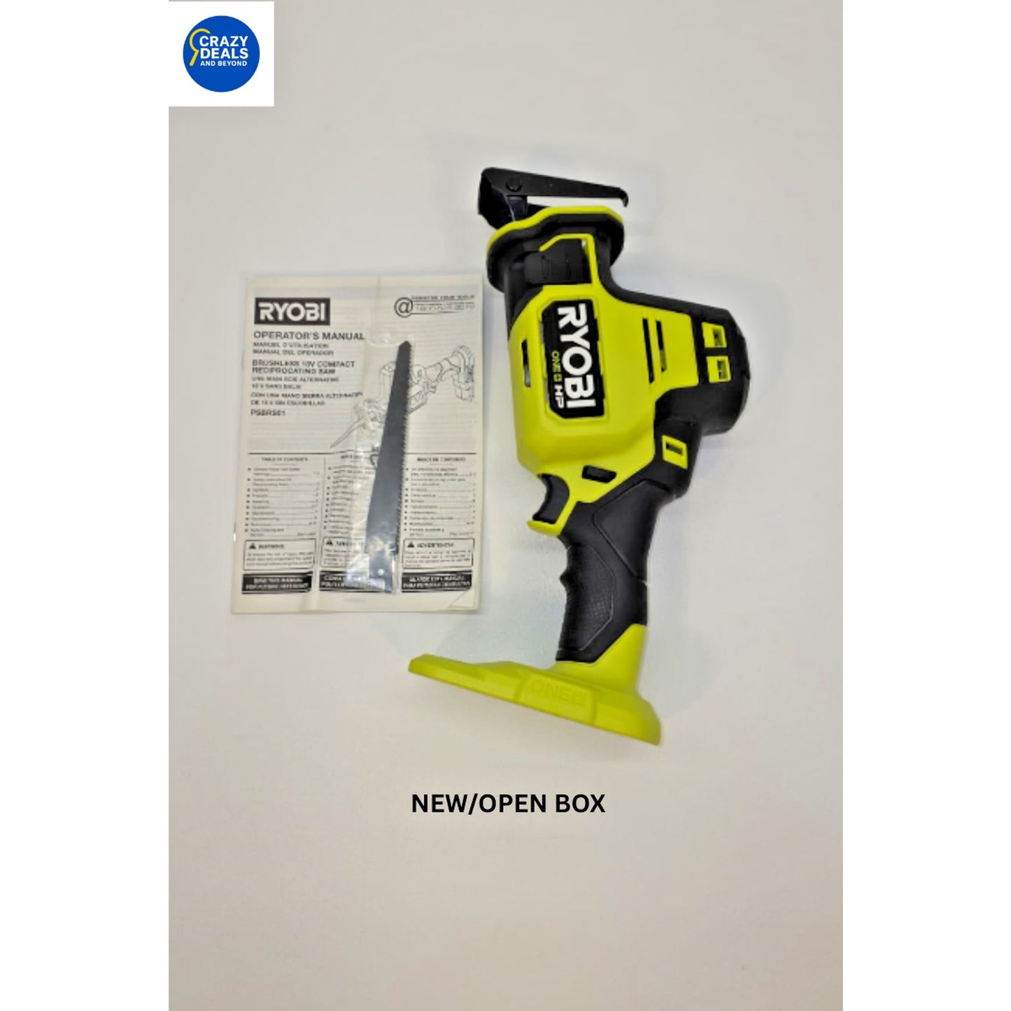 Ryobi PSBRS01B ONE+ HP 18V Brushless Compact One-Handed Reciprocating Saw