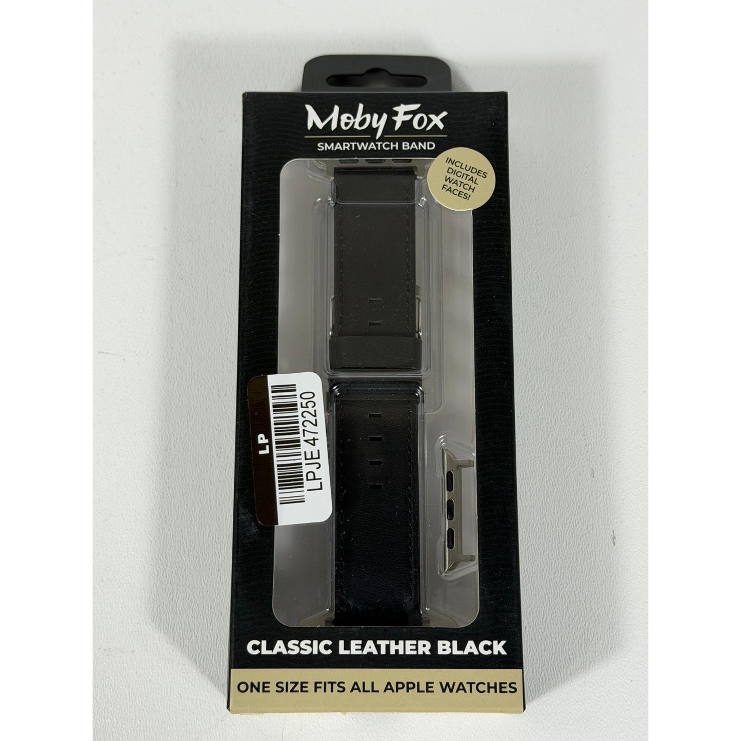 Moby Fox Classic Leather Band Genuine Stitching Black
