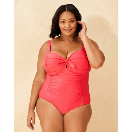 Women's Shirred Full Coverage One Piece Swimsuit - Shade & Shore™ Red 24