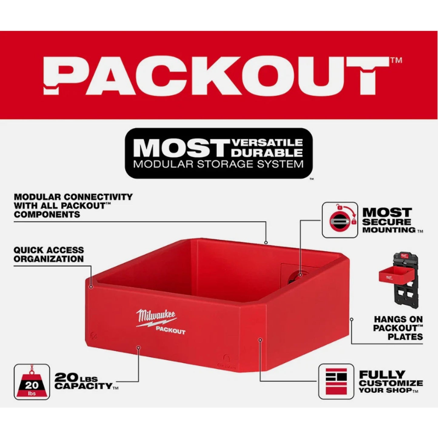 Milwaukee 48-22-8347 PACKOUT Reinforced Compact Shelf