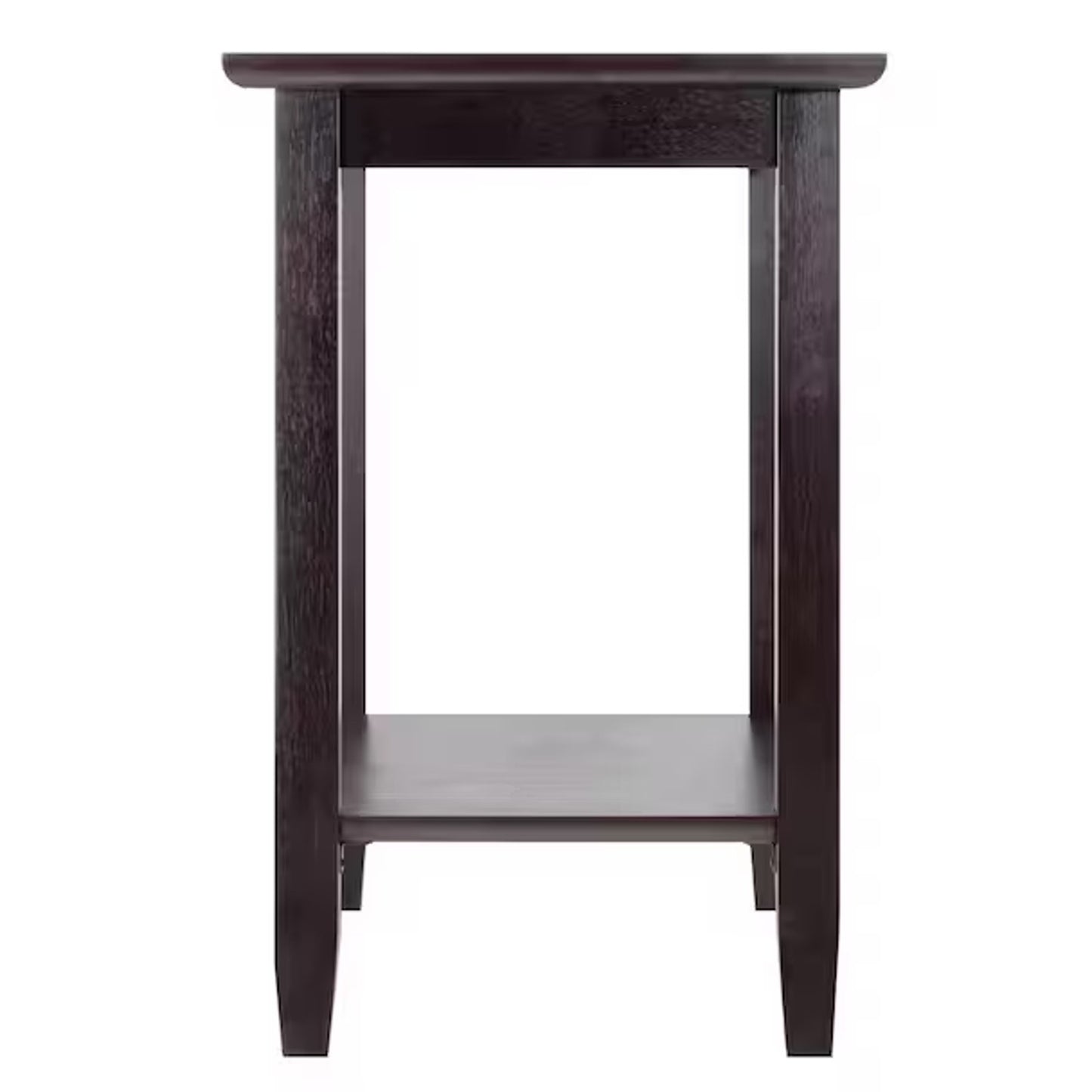 Genoa 92419 Dark Brown Composite Wood End Table with Glass Top, 25.04" x 23.94