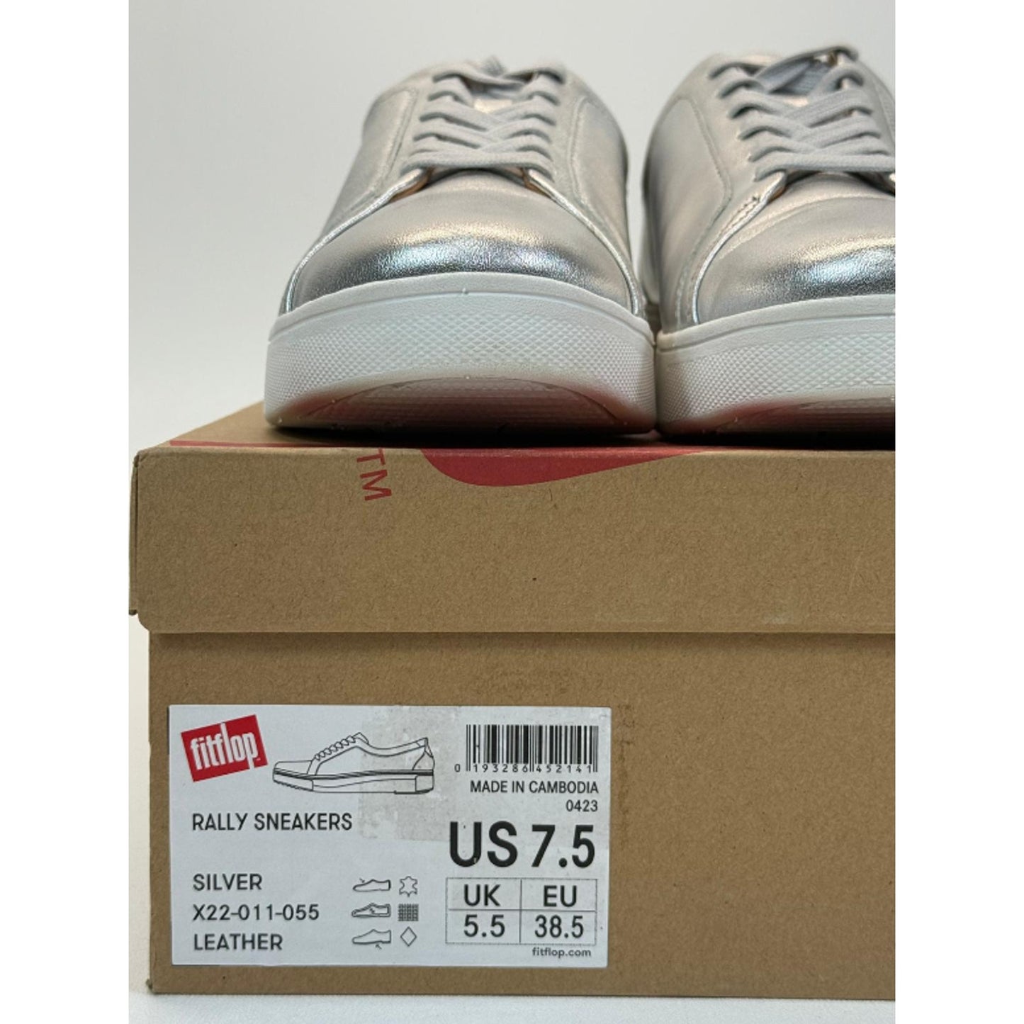 FitFlop Rally Women's Shoes Silver 2 : 7.5 M (B), Leather