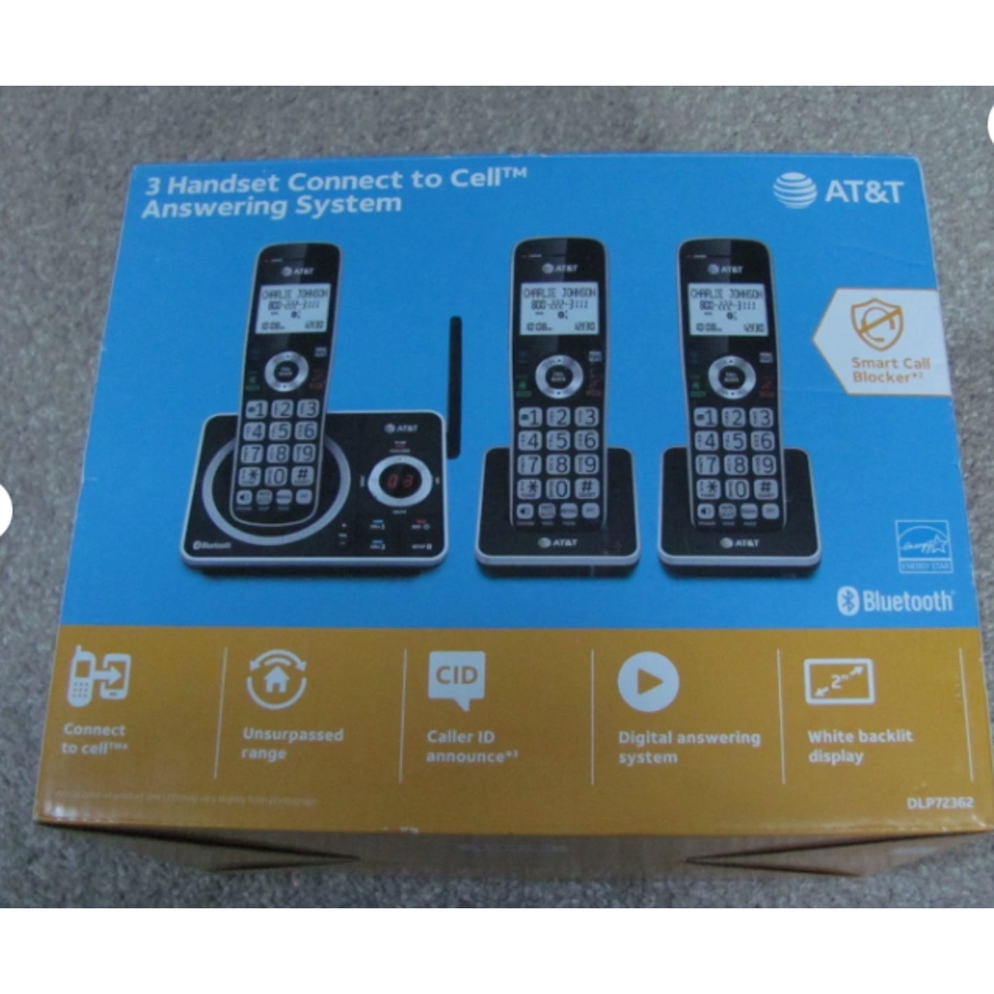AT&T 3 Handset Connect to Cell Answering System Phones DLP72362 650530033506