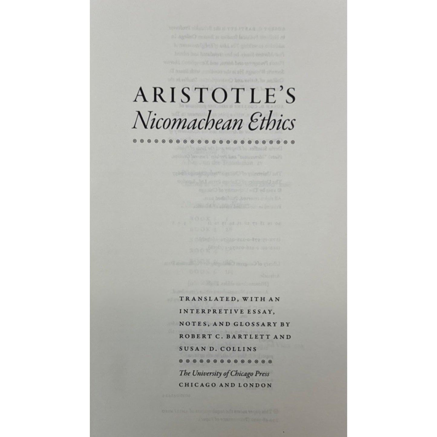 Aristotle's Nicomachean Ethics