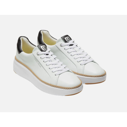 Cole Haan Women's Grandpro Topspin Sneaker Ivory Black Leather W22707 - 7.5 B