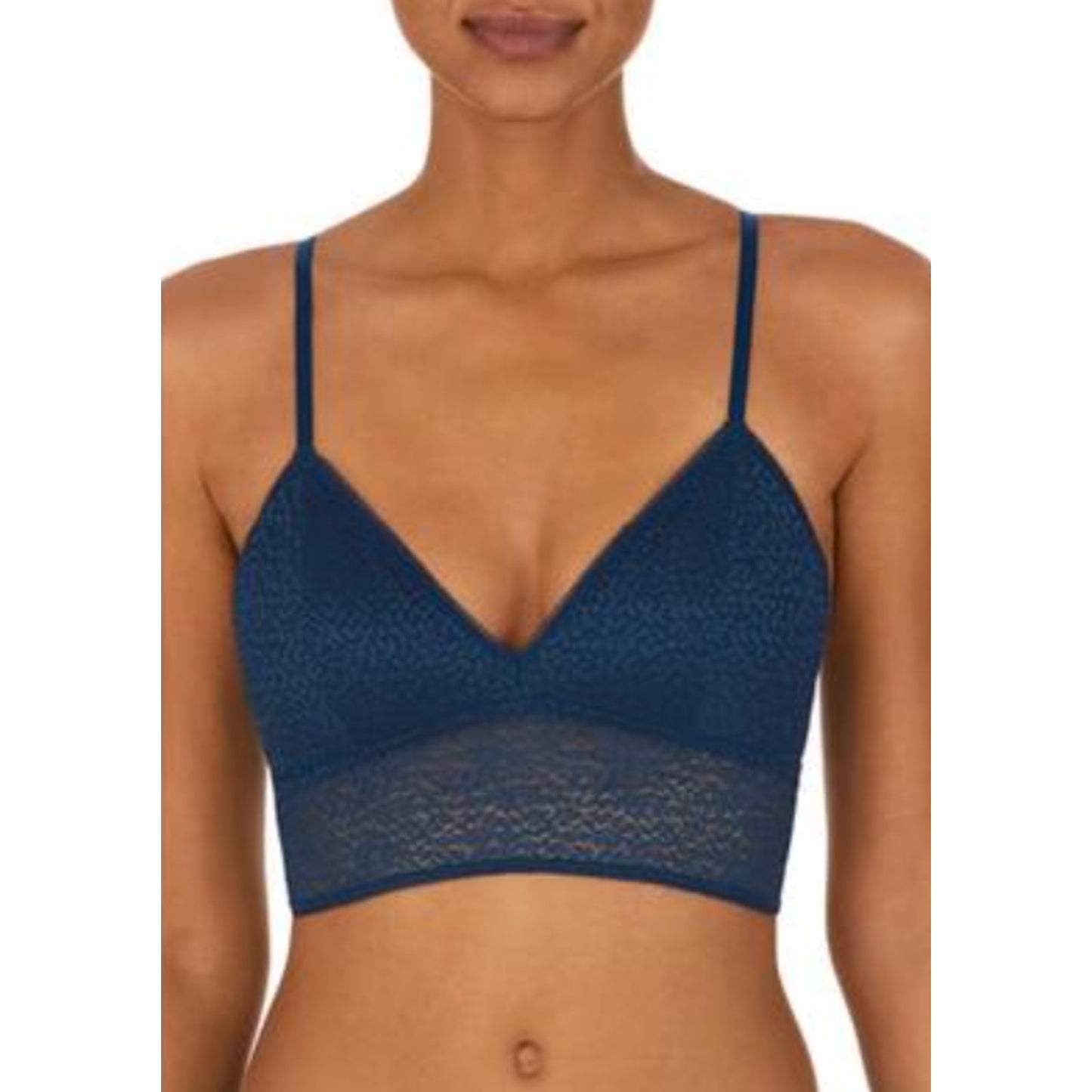 Dkny Women's Modern Lace Longline Bralette Blue Size: M DK4021