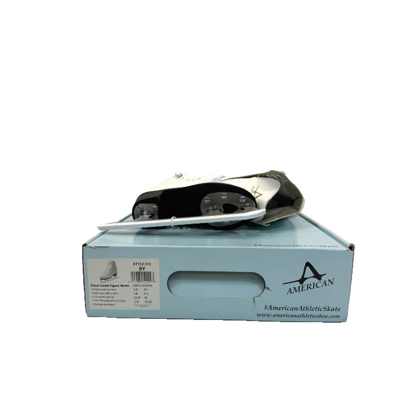 American Athletic Girls Tricot-Lined Ice Skates Size 9