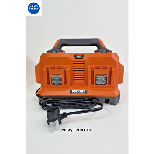 Ridgid 18V Volt 6 Port Sequential Battery Charger Station Orange AC86096