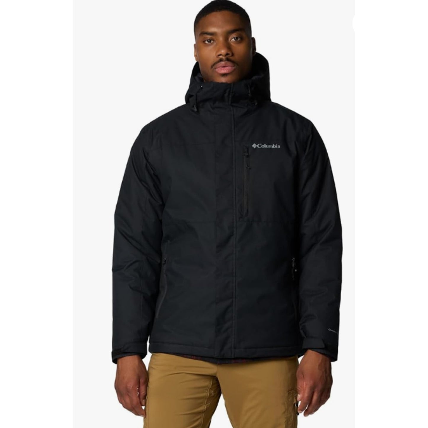 Columbia Mens Hooded Heavyweight Ski Jacket, Medium, Black