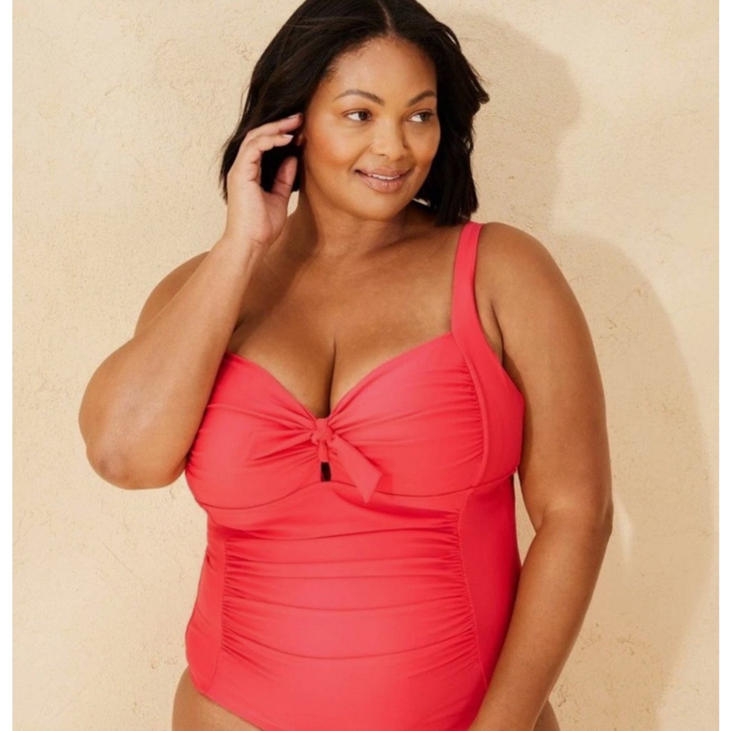 Women's Shirred Full Coverage One Piece Swimsuit - Shade & Shore™ Red 24