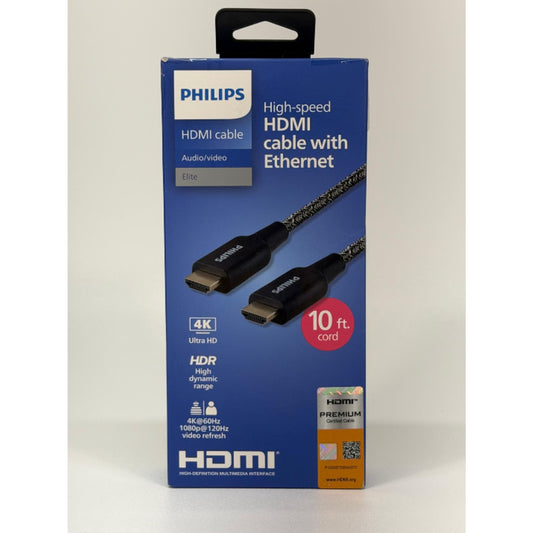 Philips 10' Elite Premium High-Speed HDMI Cable with Ethernet, 4K@60Hz - Braide