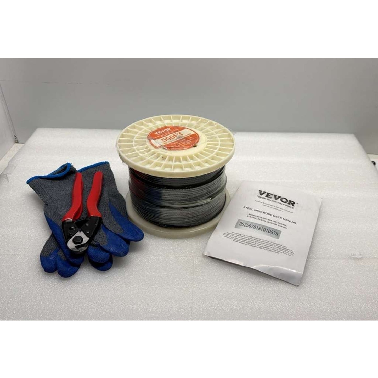 500FT 1/8" T316 Stainless Steel Cable for Railing,7X7 Wire Rope with Cutter,1850