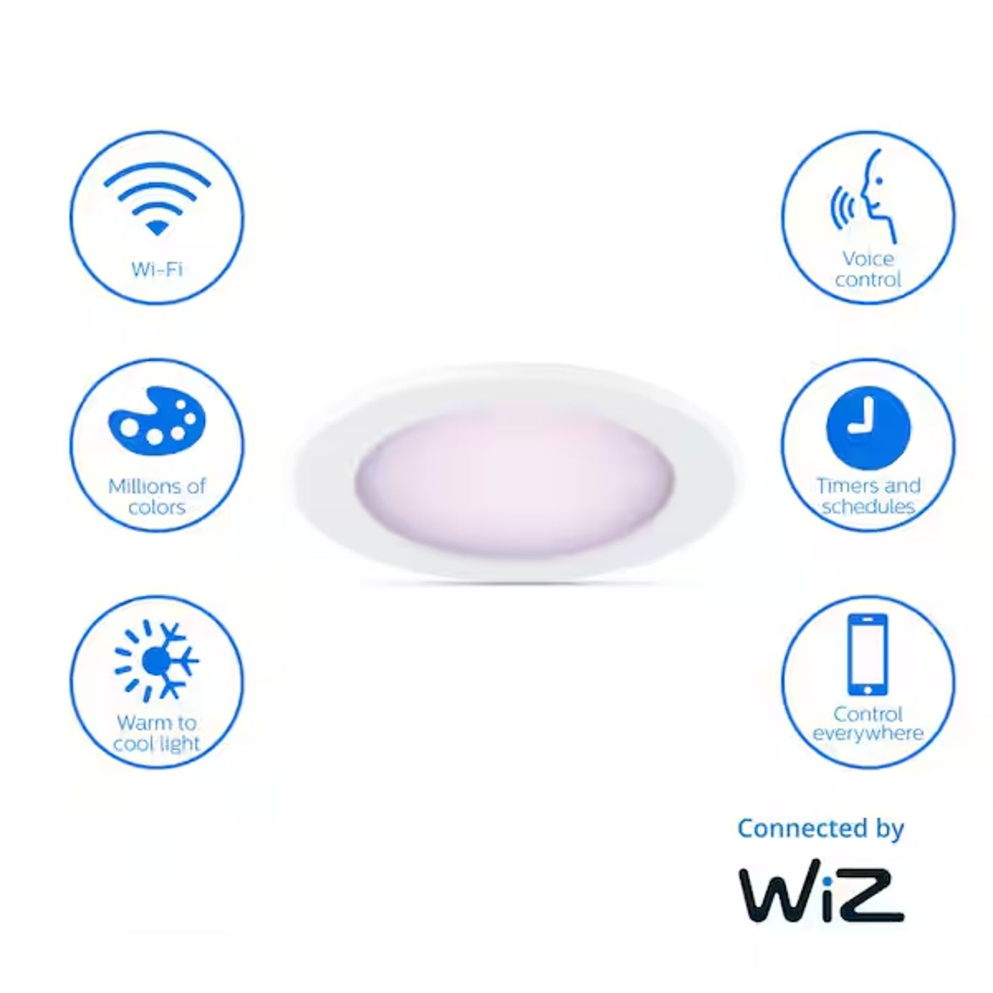 Philips 5/6 in. LED Full Color 65-Watt Equivalent Wi-Fi Recessed WiZ 1-Pack