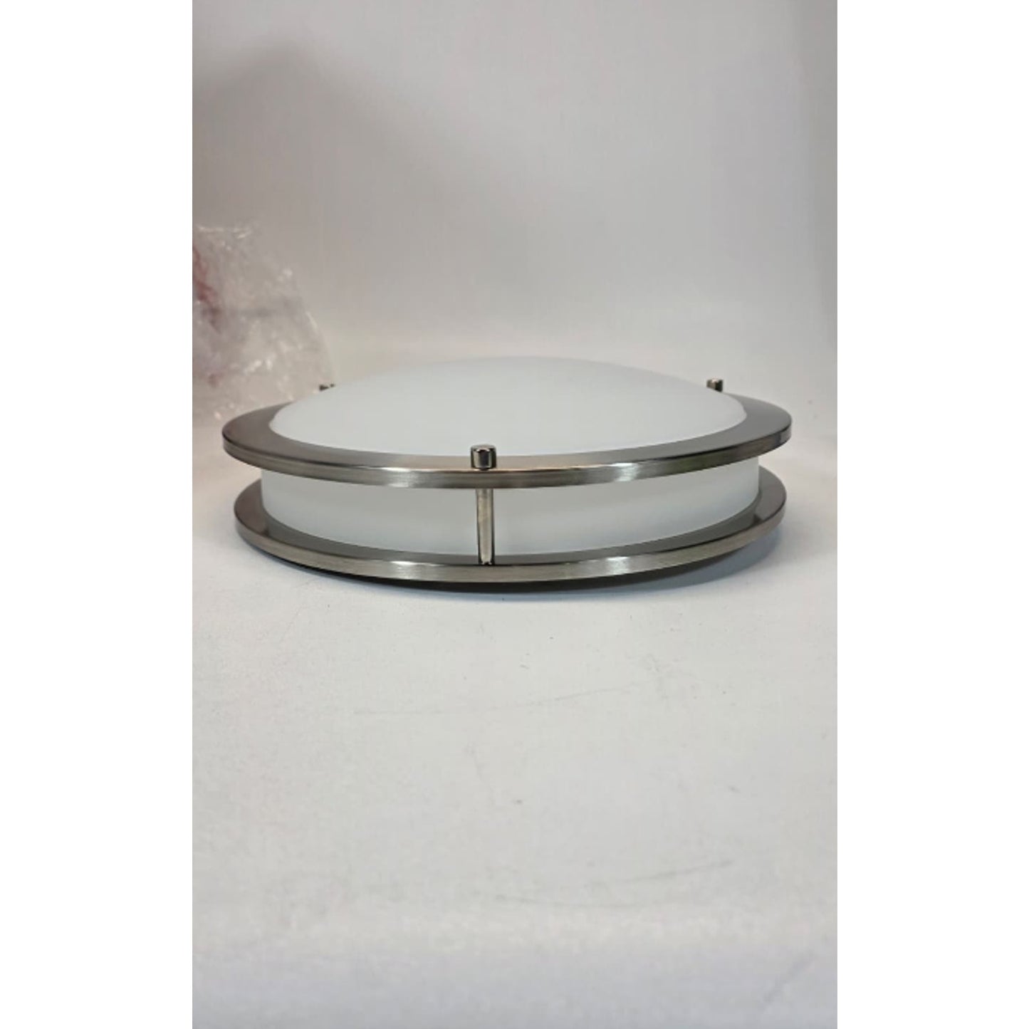 Hampton Bay 14 in. Brushed Nickel Dimmable 20-Watt LED Flush Mount Ceiling Light