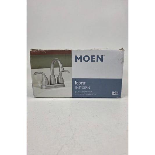 MOEN 84115SRN Idora Spot Resis Brushed Nickel 4" Centerset Bathroom Faucet Drain