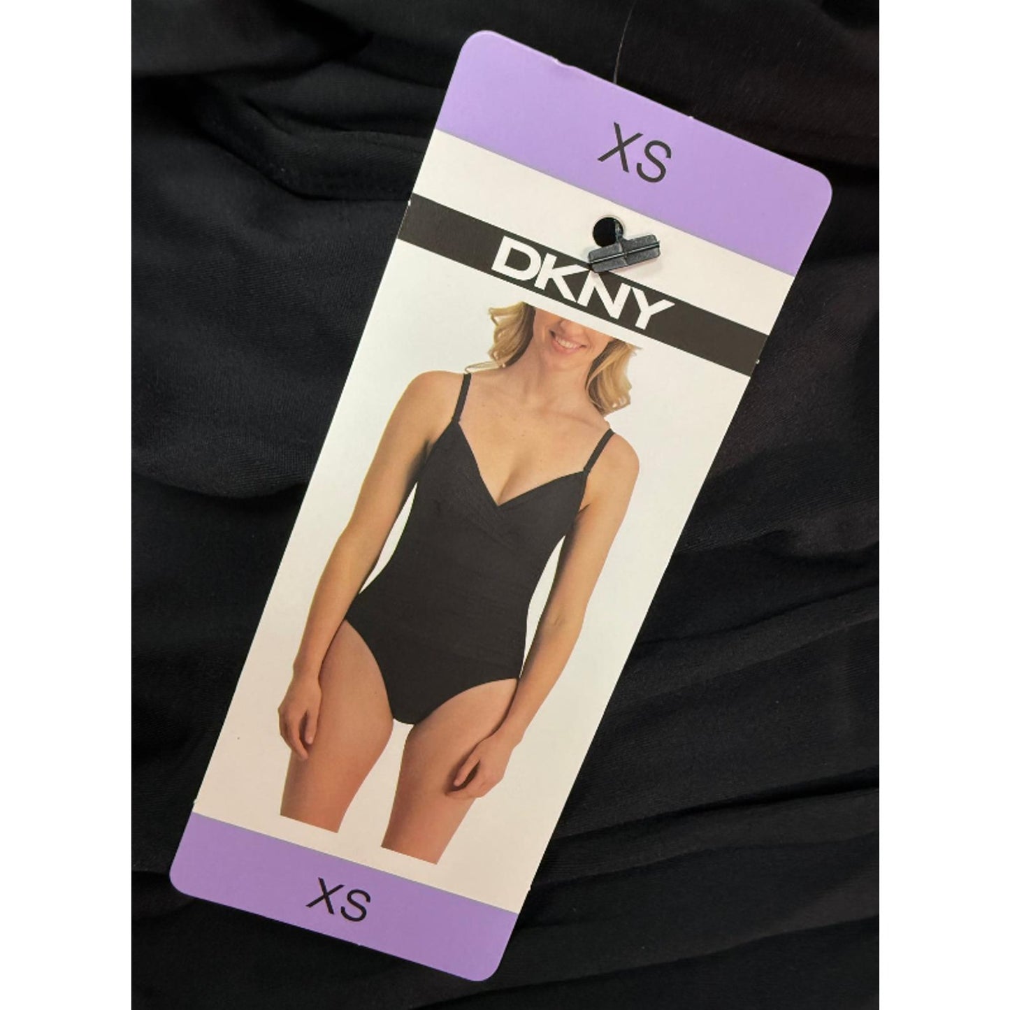 DKNY Sport Women's Swimsuit Fully lined Removeable cups Black Color Size XSmall