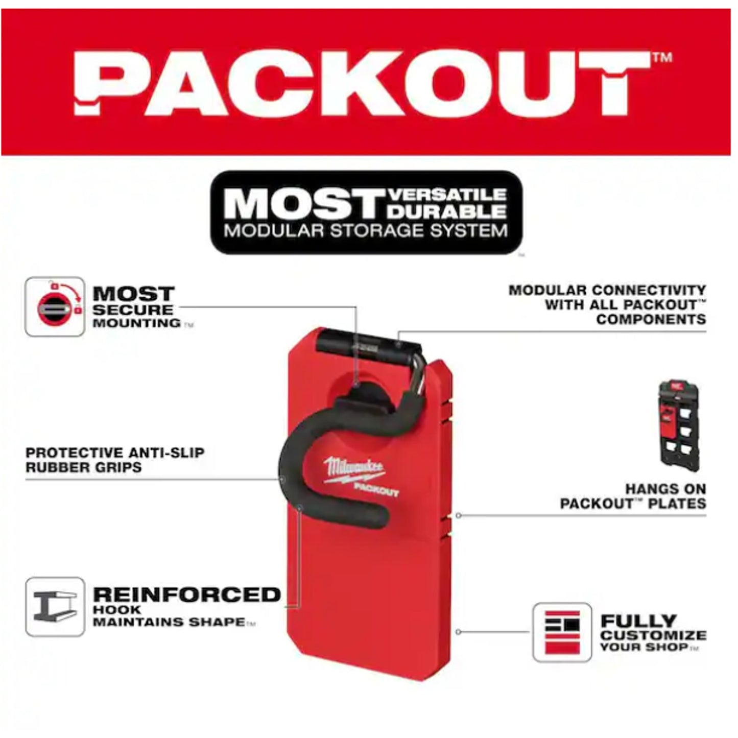 Milwaukee 48-22-8333 Milwaukee Tool PACKOUT 4" S-Hook