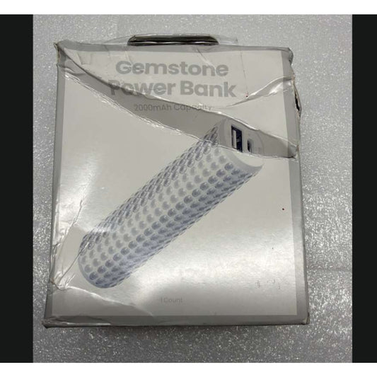 gemstone power bank 2000mah capacity rechargeable smartphone white, 810186491130