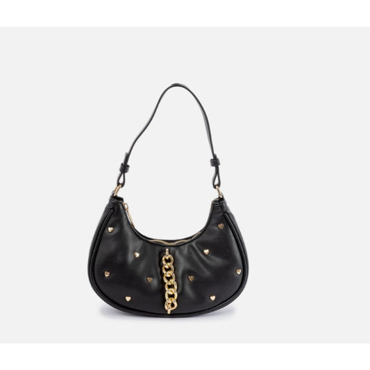 Skinnydip London Women's Keily Heart Stud Shoulder Bag Black Gold