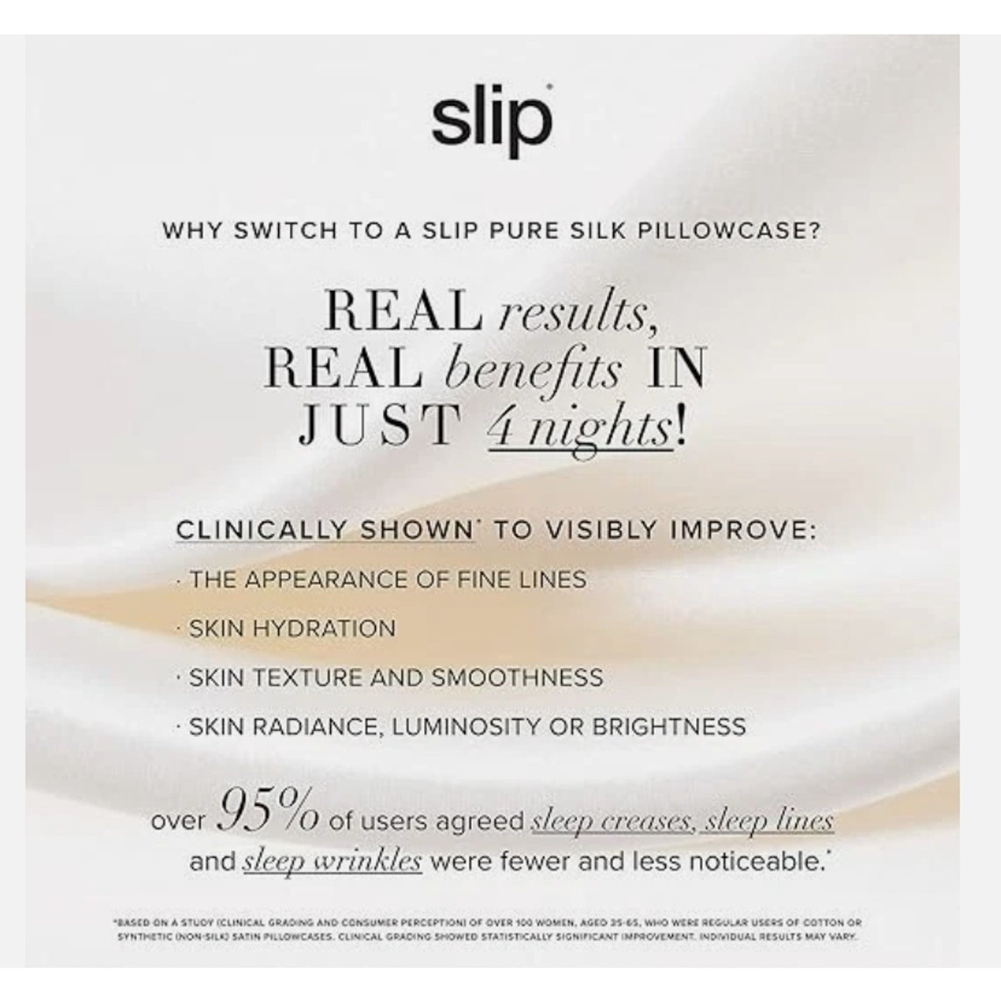 Slip Pure Silk Pillowcase - Queen - White - (20" x 30") - BRAND NEW