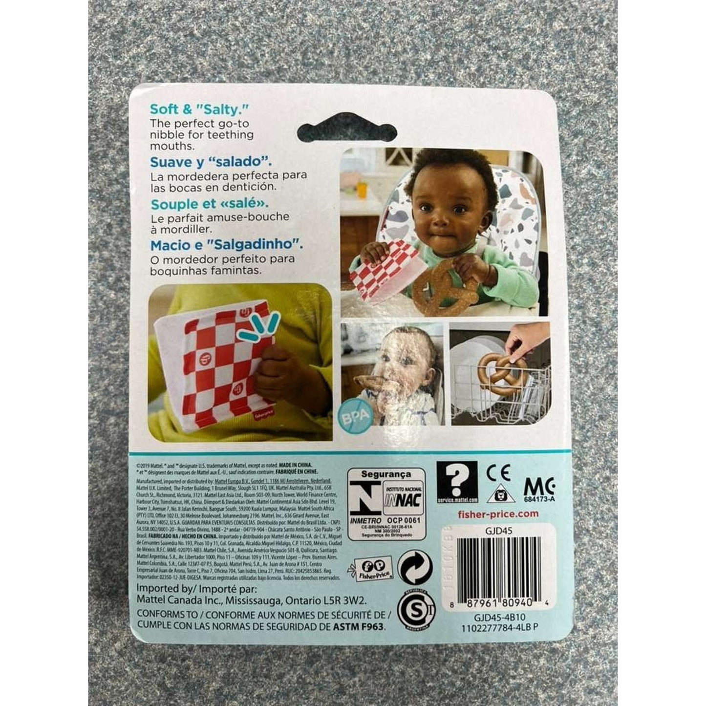 NEW Fisher Price Tiny Treats Pretzel Teether Gift Food Themed Baby Toy
