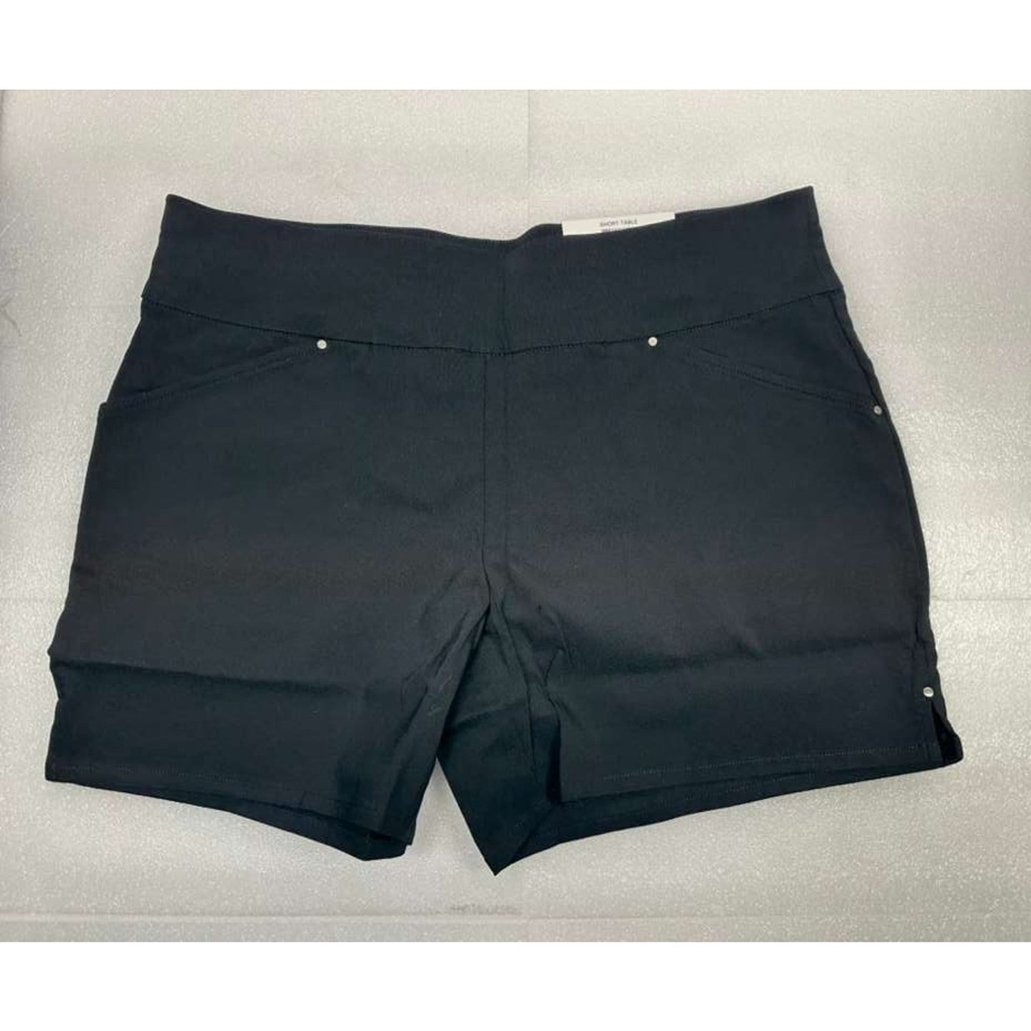 INC Womens Shorts Short Table Mid Rise Pull On - Pockets Stretch -Black Sz 12
