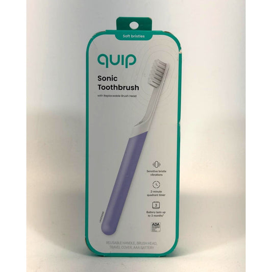 quip Sonic Electric Metal Handle Toothbrush w/Travel Case Lavender