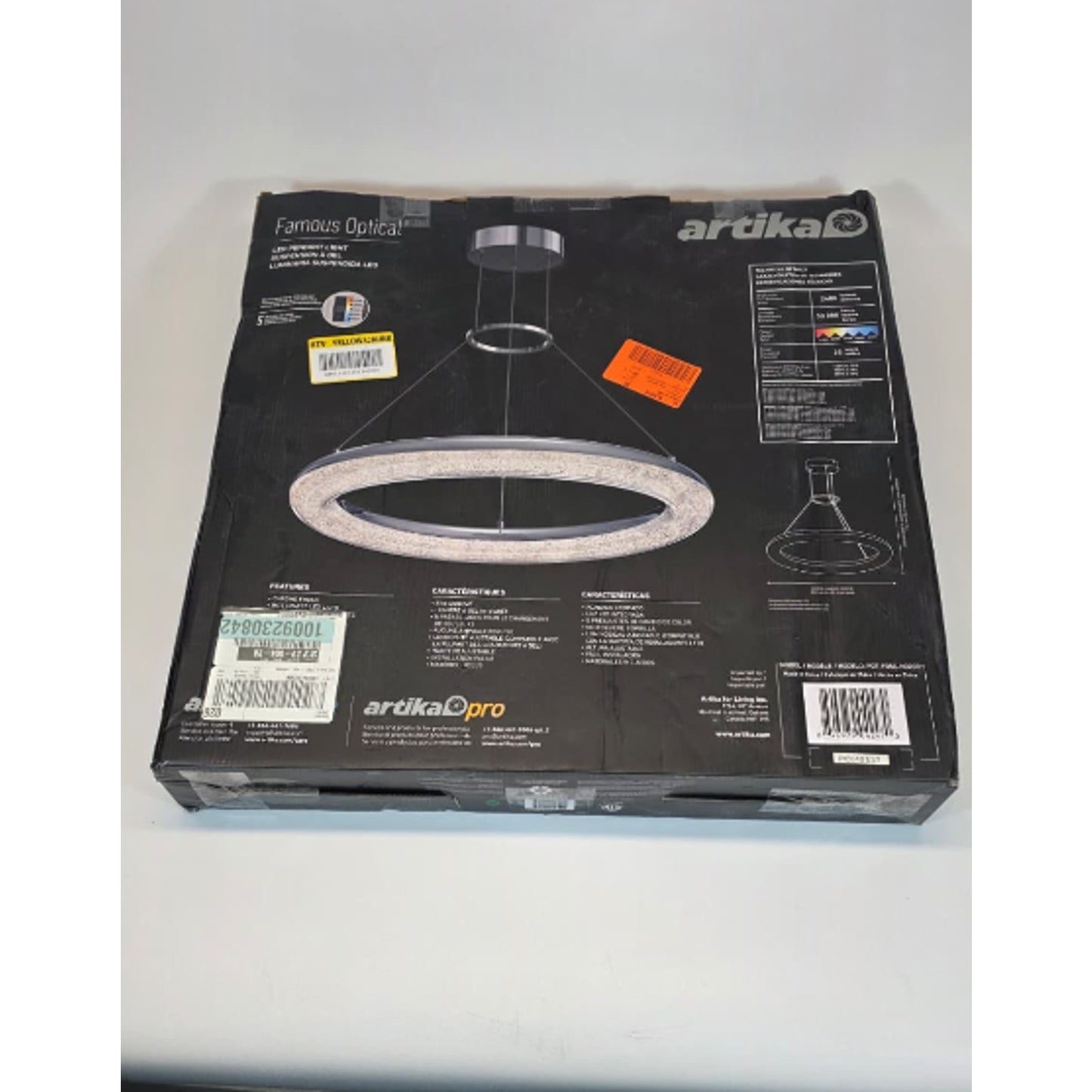 Artika Famous Optical 25-Watt 1 Light Chrome Modern 5 CCT Integrated LED Pendant