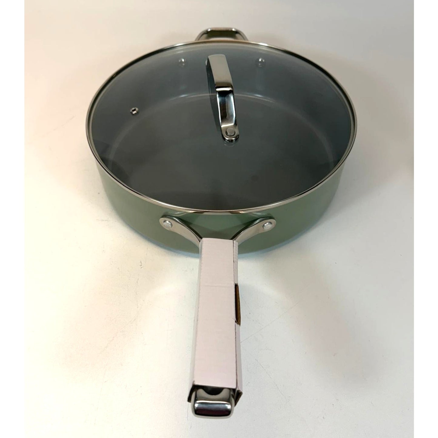 Figmint 2PC Aluminum Ceramic Saute Pan Set 450 Degree F 5QT Green