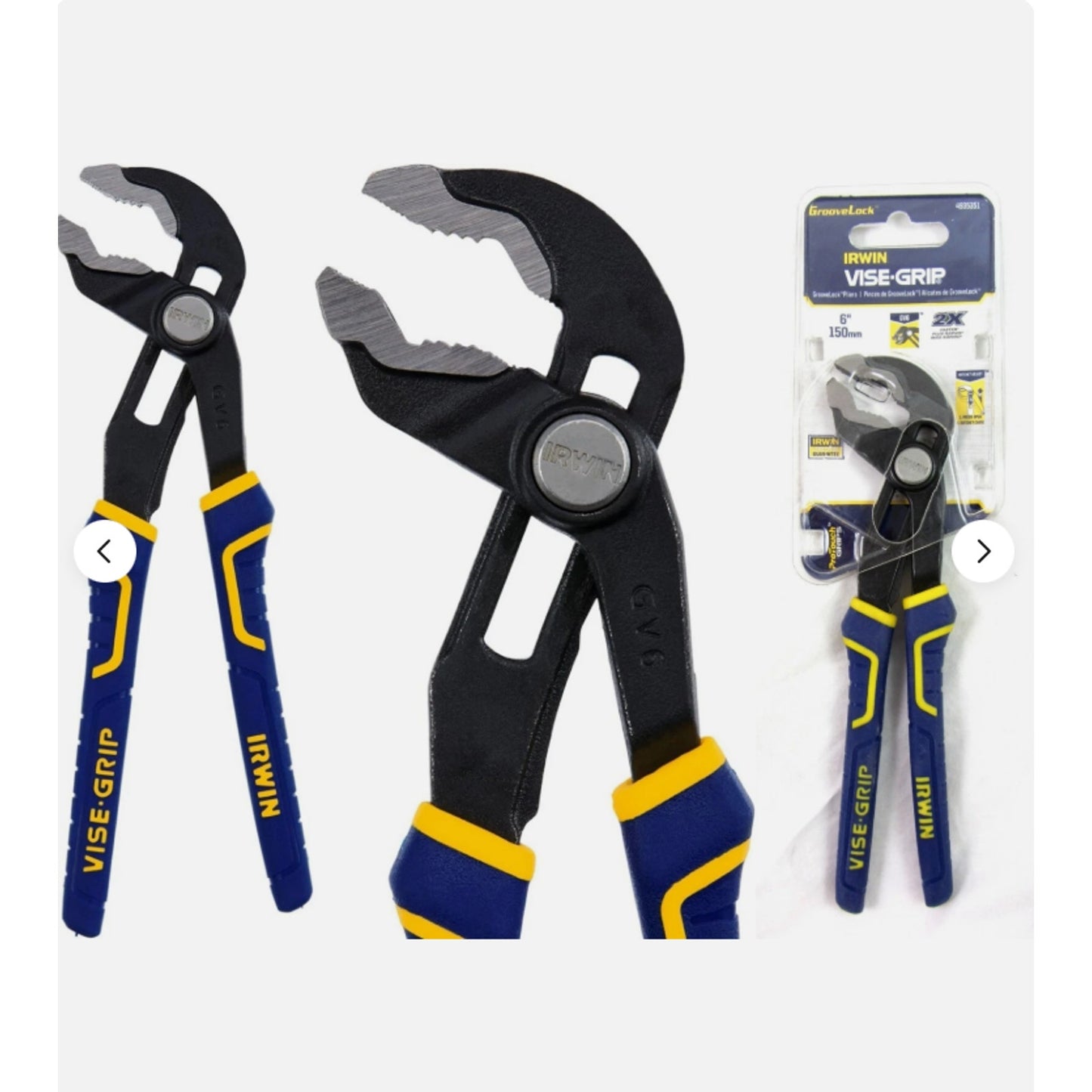 IRWIN Vise-Grip GGV6R 6” V Jaw Mini Small Cobra Style Water Pump Pliers 4935351