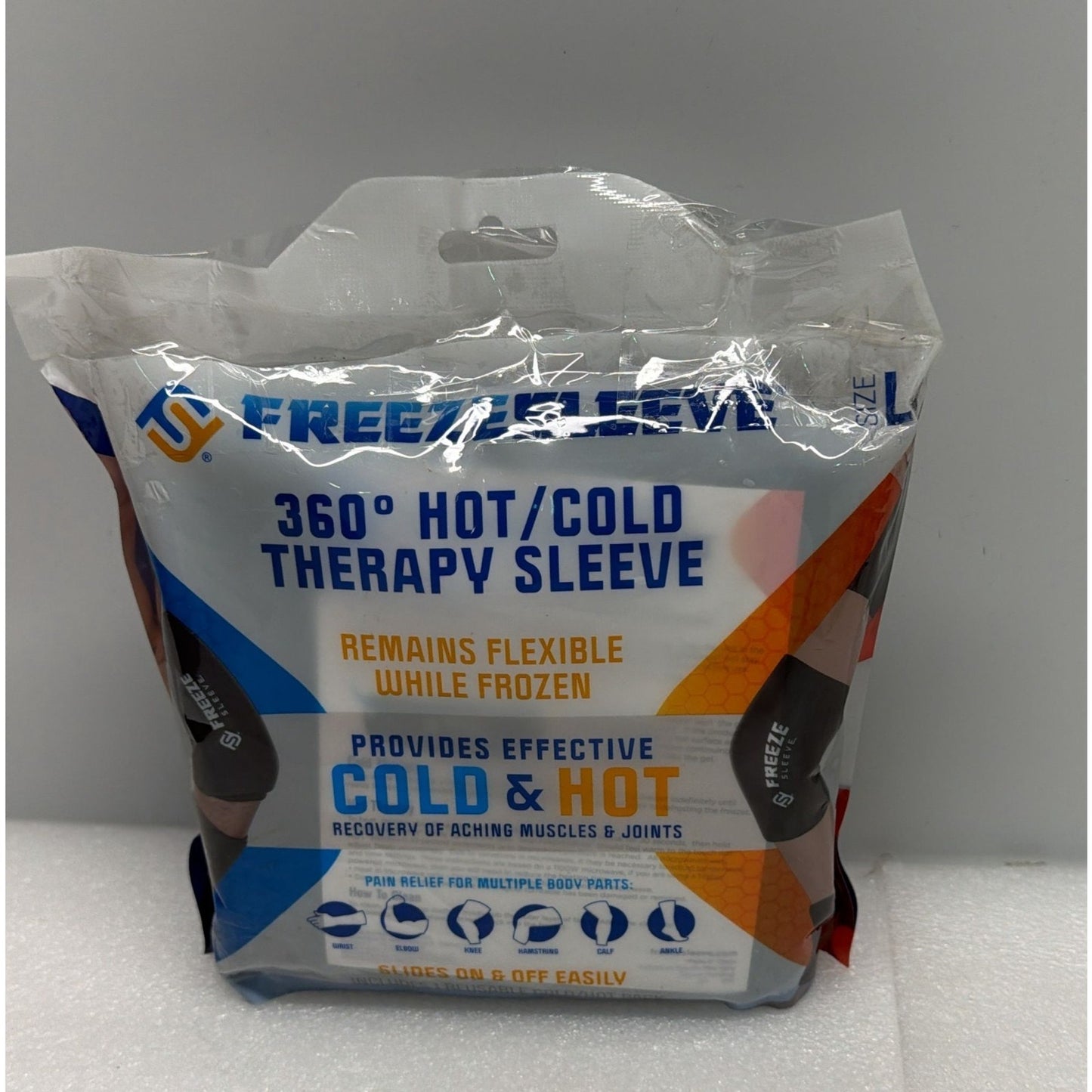FreezeSleeve Ice and Heat Therapy Sleeve | Reusable Large, Black, 856055006173